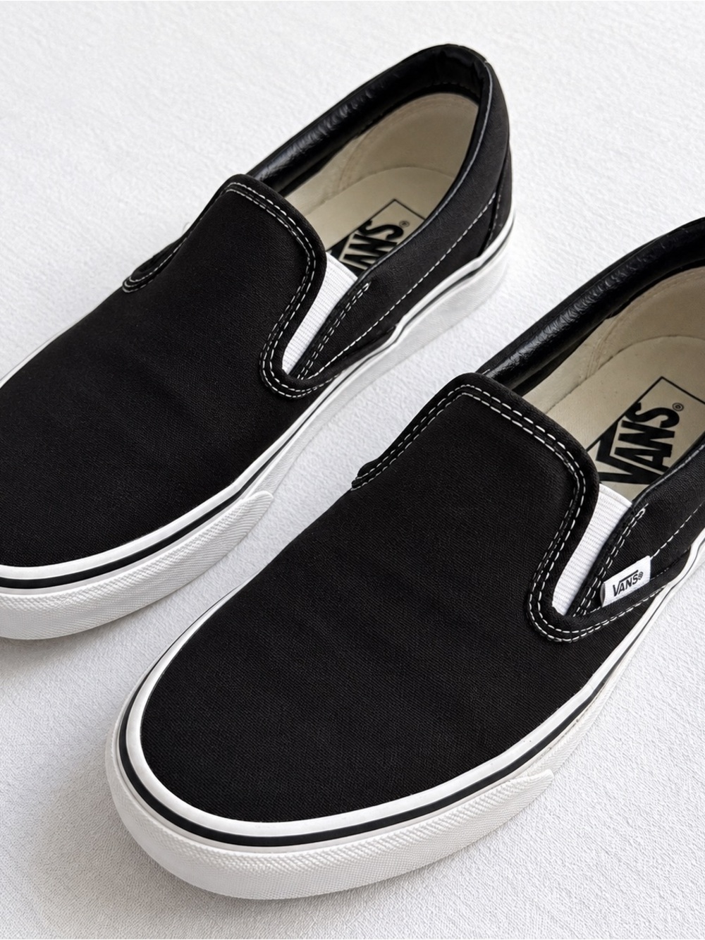 Vans Black Canvas Slip-On Loafers Sneakers 8.5